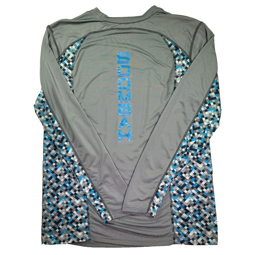 Boombah‎ Athletic Shirt Mens XL Gray Geometric Semi-Fitted Baseball Wicking